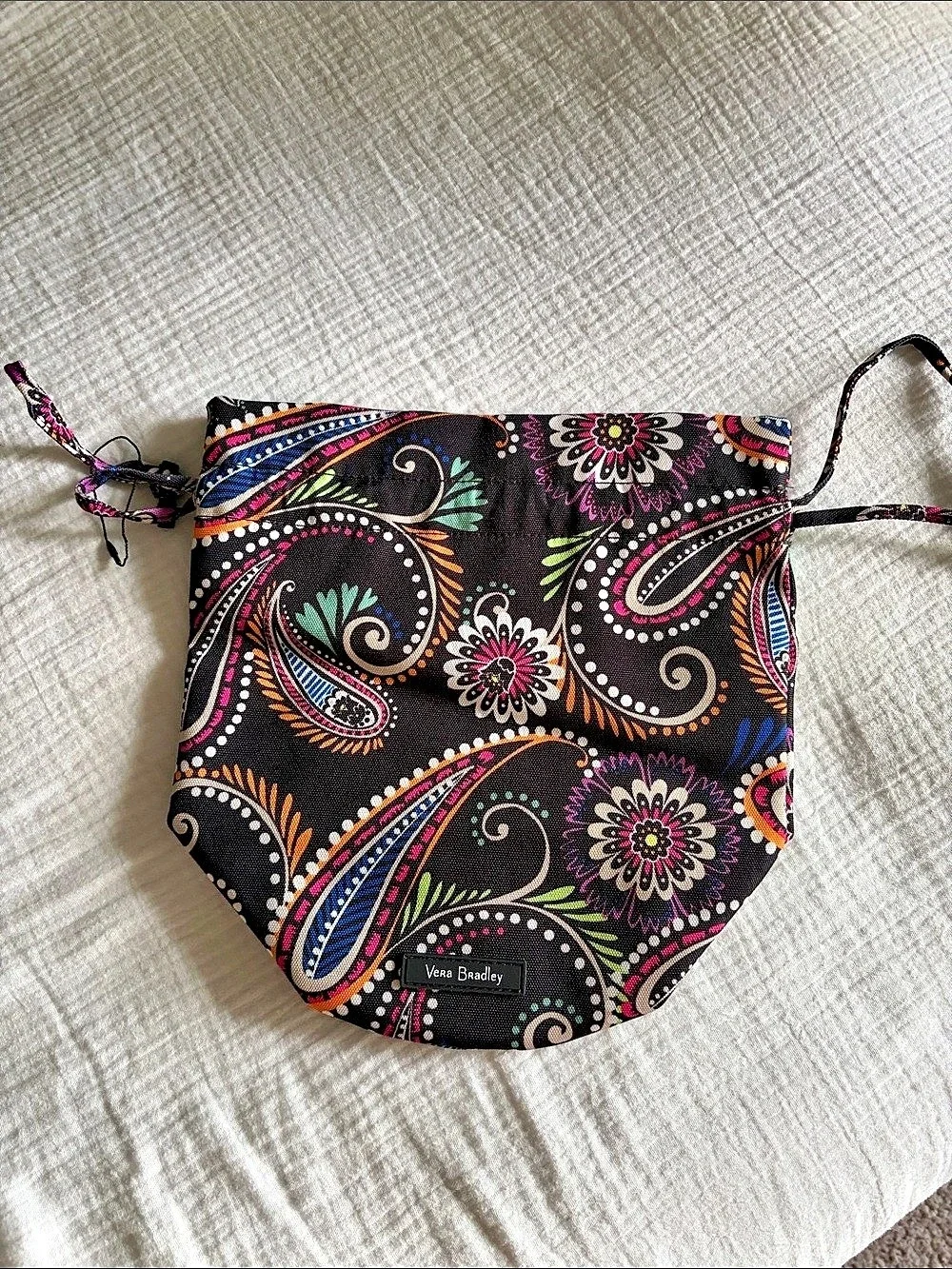 Vera Bradley Paisley wet bag Black & Multicolor Like New